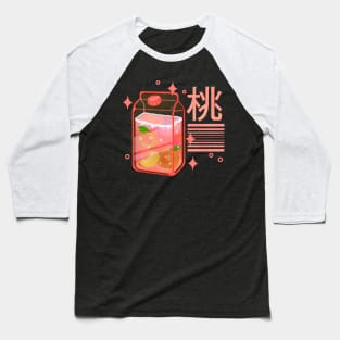 Kawaii Peach Drink Baseball T-Shirt